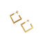 TEXTURED SQUARE HOOP EARRINGS (GOLD)