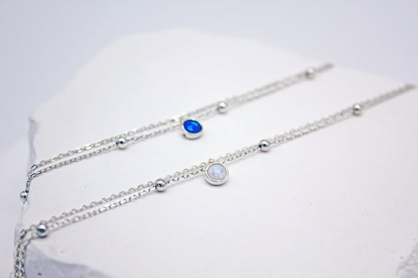 OPAL LAYERED ANKLET (BLUE)