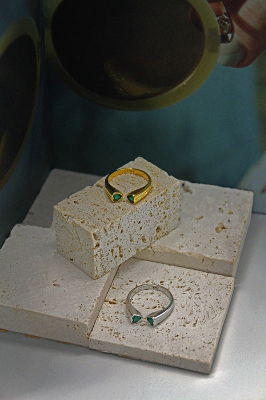 TWIN HEART RING (GOLD)