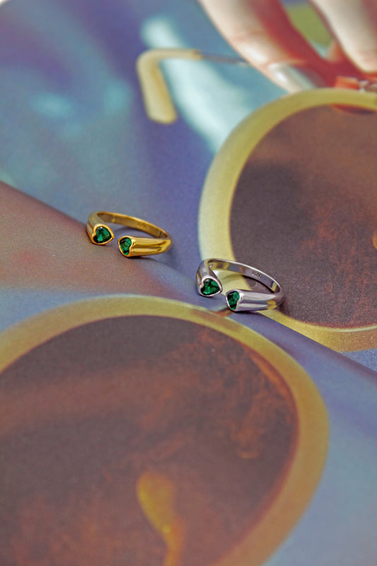 TWIN HEART RING (GOLD)