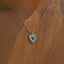 HEART GEMSTONE NECKLACE (WHITE GOLD)