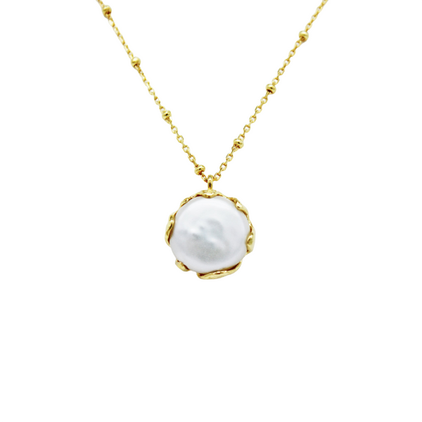 COVERED PEARL NECKLACE (GOLD)