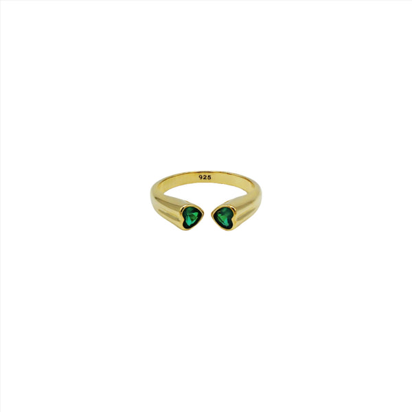 TWIN HEART RING (GOLD)