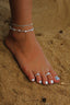 DOUBLE CHAIN CUBE ANKLET