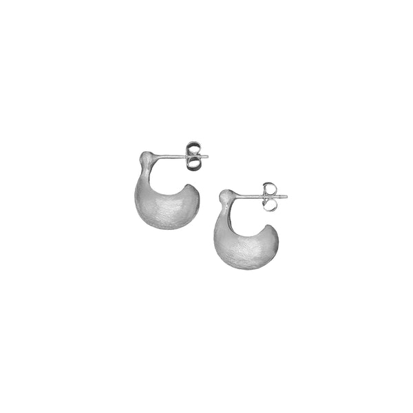 PEBBLE GLOW HOOP EARRINGS (SILVER)
