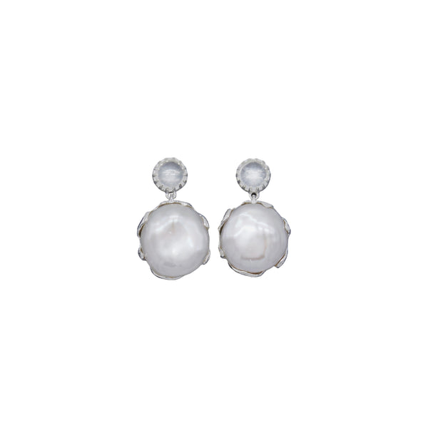 PEARL & MOONSTONE EARRINGS (SILVER)