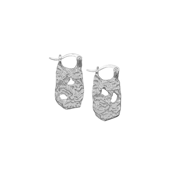 EROSION HOOP EARRINGS (SILVER)